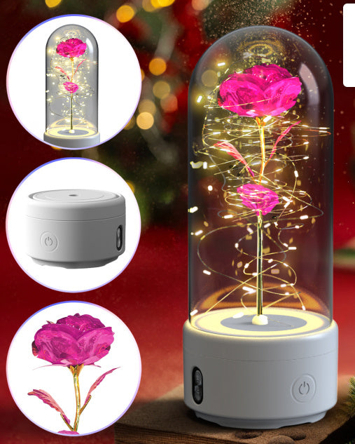 Flowers LED Light And Bluetooth Speaker Rose Luminous