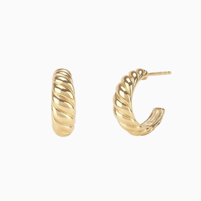 Twist Half Circle C-shaped Earring