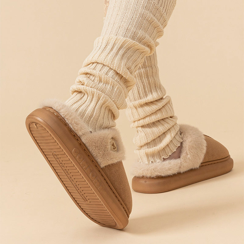 Winter Warm Thick-soled Fleece Shoes Slippers