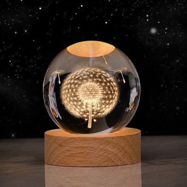 Luminous Starry Sky & Planets Crystal Ball Night Lamp