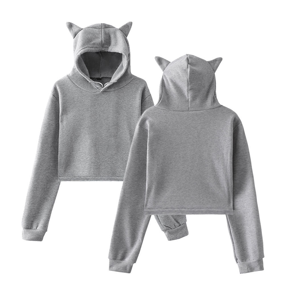 Pullover Sweatshirt Crop Top Hoodies