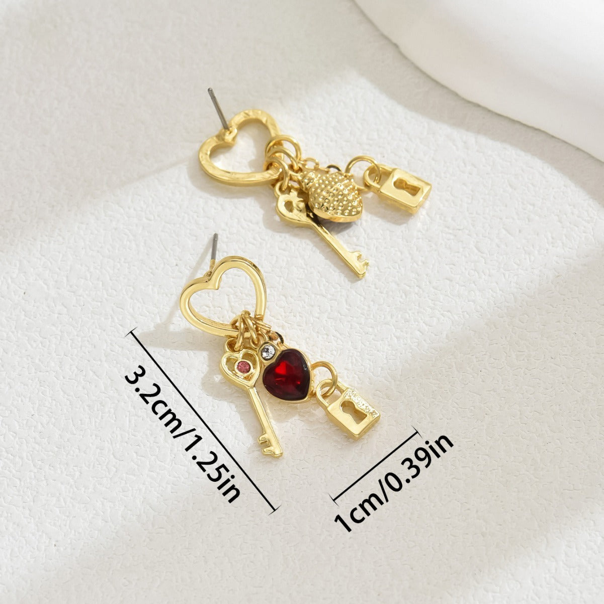 Luxury Earrings With Rhinestone Diamond Lock-shaped