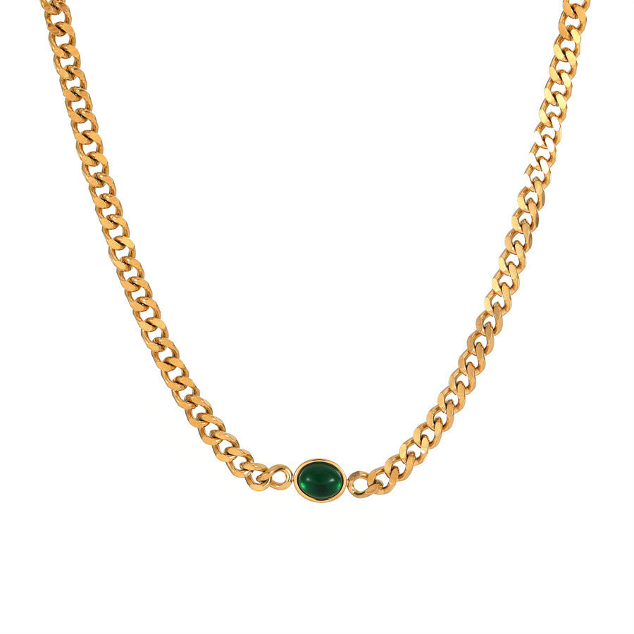 Green Stone Series Necklace Bracelet