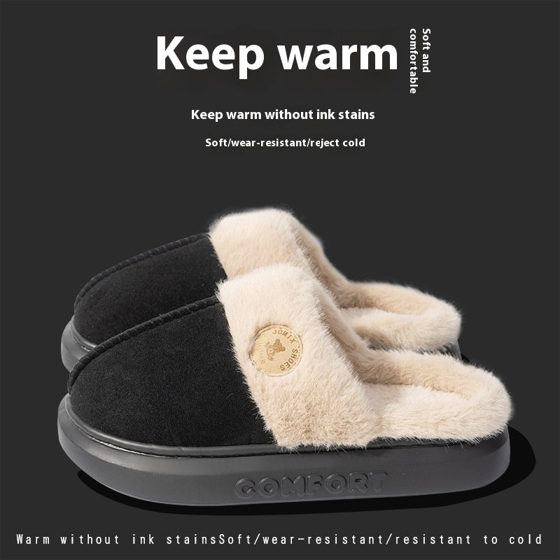 Winter Warm Thick-soled Fleece Shoes Slippers