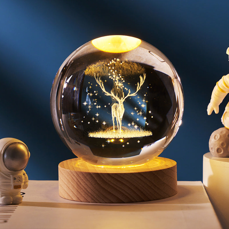 Luminous Starry Sky & Planets Crystal Ball Night Lamp