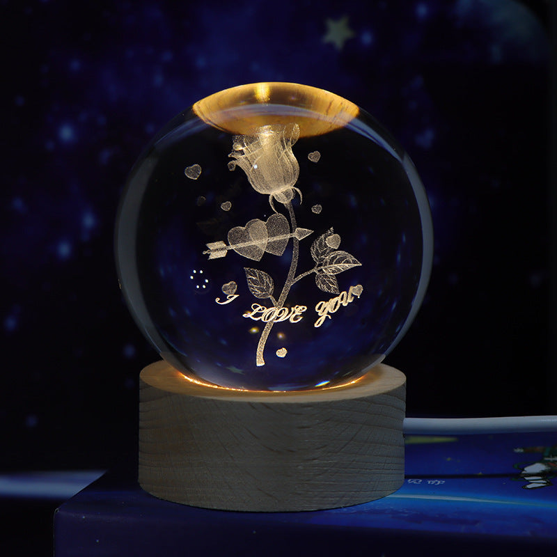 Luminous Starry Sky & Planets Crystal Ball Night Lamp