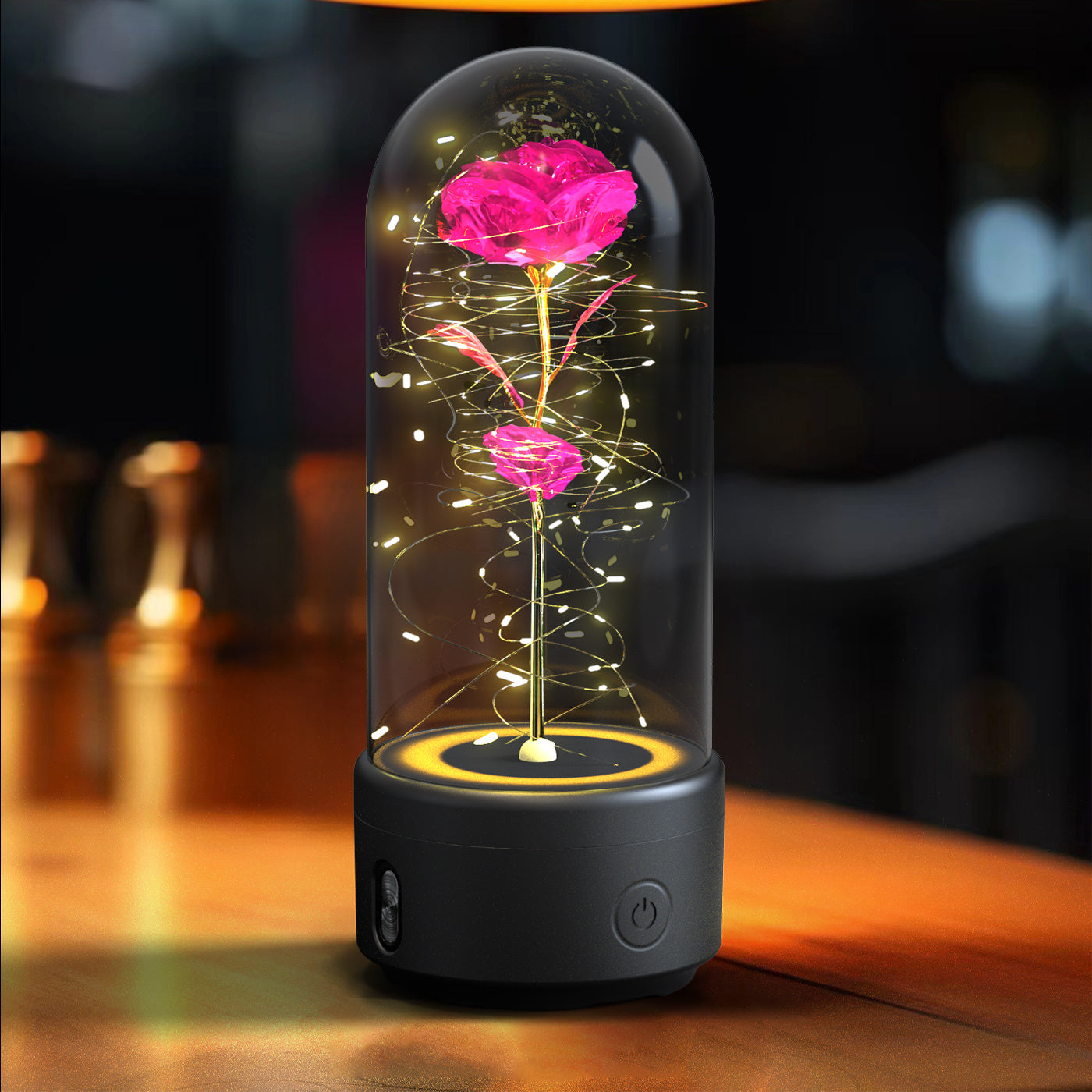 Flowers LED Light And Bluetooth Speaker Rose Luminous