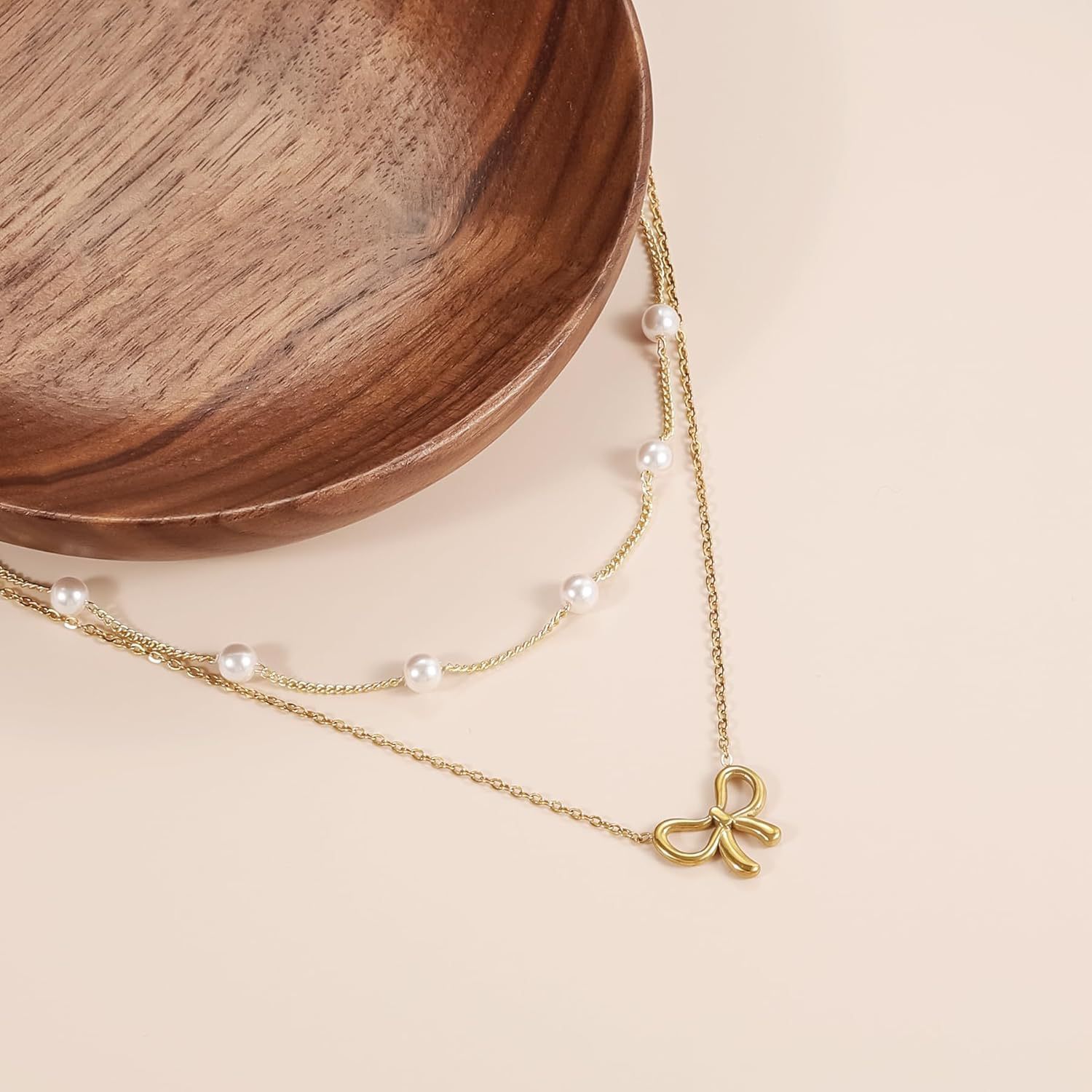 Pearl Double Layer Gold Color Necklace