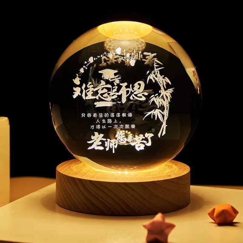 Luminous Starry Sky & Planets Crystal Ball Night Lamp