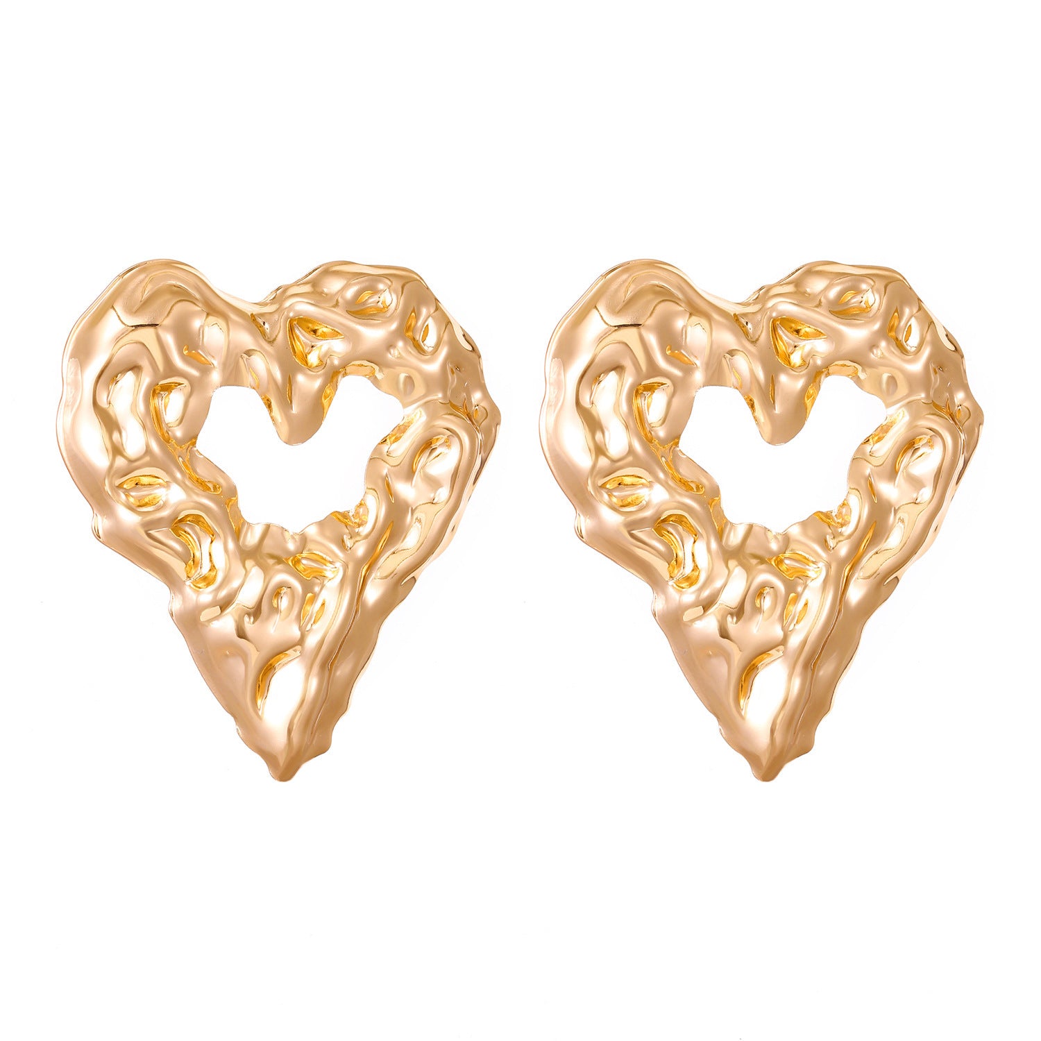 Lava Hollow Heart-shaped Earrings