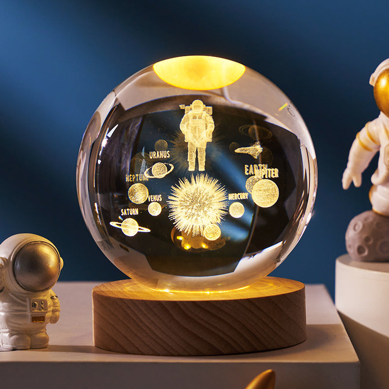 Luminous Starry Sky & Planets Crystal Ball Night Lamp