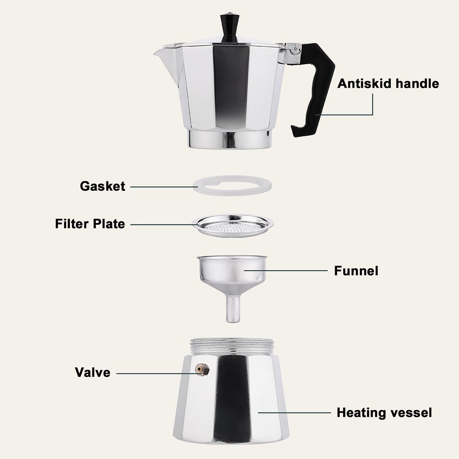 RAINBEAN Stovetop Espresso Maker 180ml