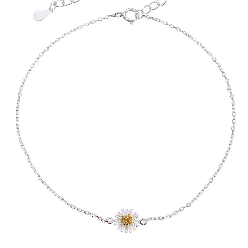 Silver Mori Style Anklet Thin Chain