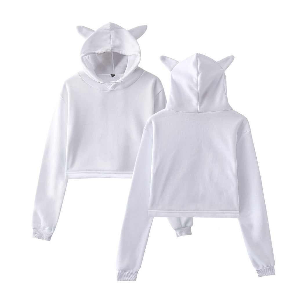 Pullover Sweatshirt Crop Top Hoodies