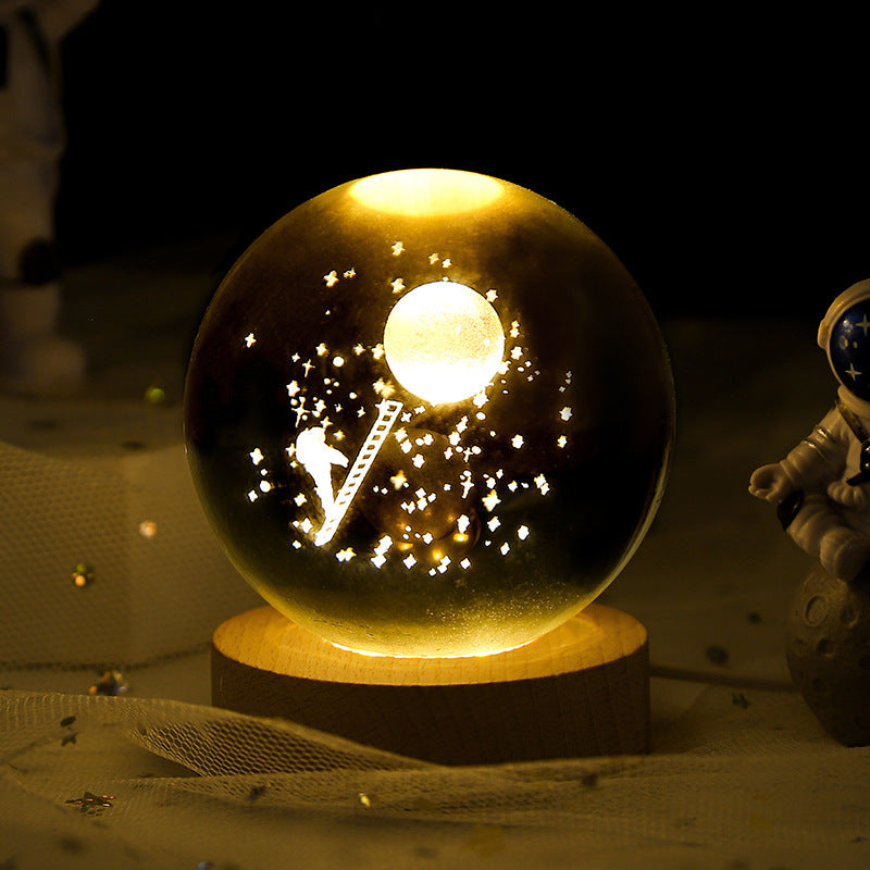 Luminous Starry Sky & Planets Crystal Ball Night Lamp