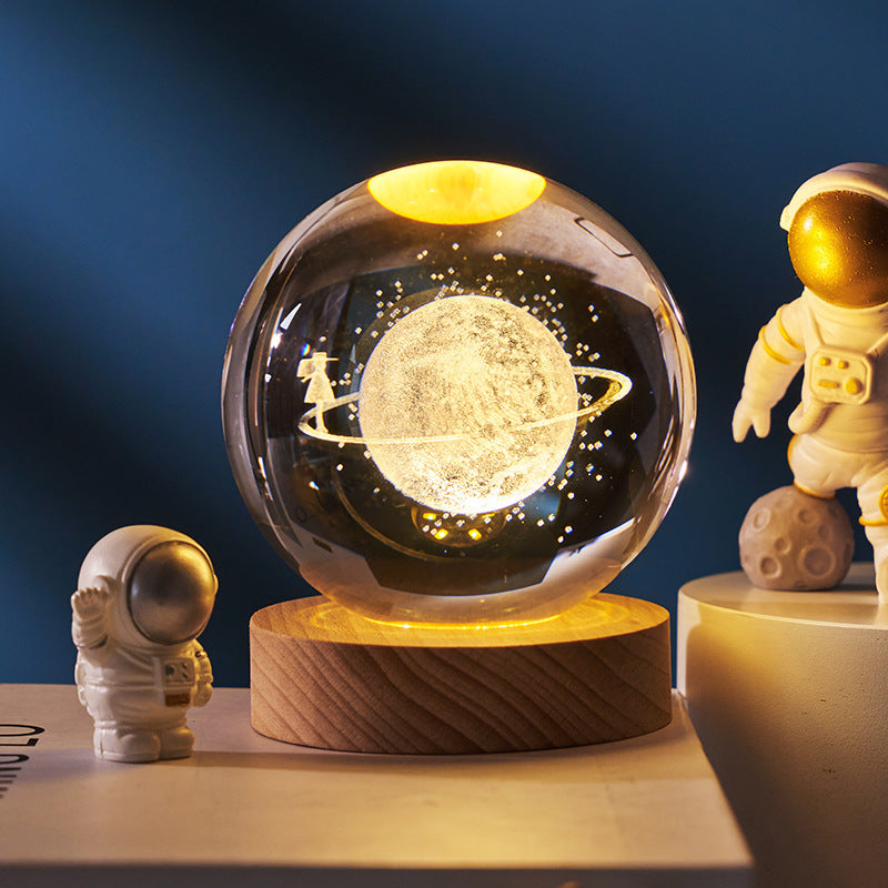 Luminous Starry Sky & Planets Crystal Ball Night Lamp