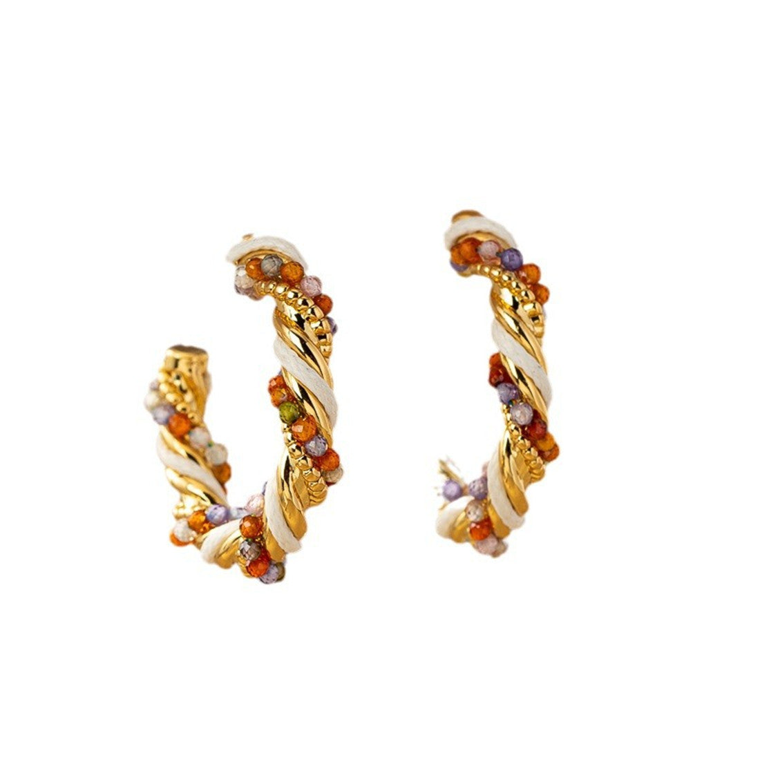 Twist Wrap C Ring Earrings Woman