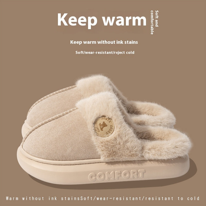 Winter Warm Thick-soled Fleece Shoes Slippers